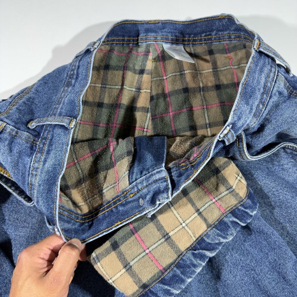 Lakin & McKey Trading Co. Flannel Fleece Lined Carpenter Jeans 36x30 Medium Blue - Picture 8 of 13